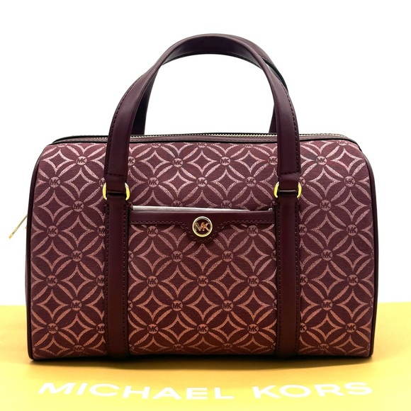 Michael Kors Medium Travel Duffle Satchel Bag Ox Blood Multi - Picture 1 of 11